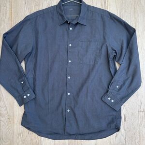 Muji long sleeve button-down hemp shirt